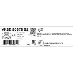Brake Disc VKBD80578S2 SKF VKBD 80578 S2 OE Ref 811615301 SKF