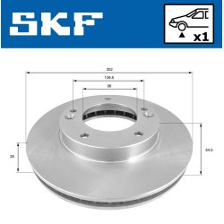 Brake Disc VKBD80586V1 SKF VKBD 80586 V1 OE Ref 517123E000 SKF