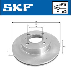 Brake Disc VKBD80622V2 SKF VKBD 80622 V2 OE Ref 5171202501 SKF