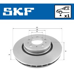 Brake Disc VKBD80629V1 SKF VKBD 80629 V1 OE Ref 272276 SKF