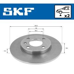 Brake Disc VKBD80640S2 SKF VKBD 80640 S2 OE Ref 357615301 SKF