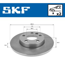 Brake Disc VKBD80681S2 SKF VKBD 80681 S2 OE Ref 701615301G SKF