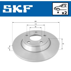 Brake Disc VKBD80687S2 SKF VKBD 80687 S2 OE Ref 8D0615301A SKF