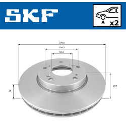 Brake Disc VKBD80689V2 SKF VKBD 80689 V2 OE Ref 45251S1AE40 SKF