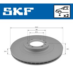 Brake Disc VKBD80690V2 SKF VKBD 80690 V2 OE Ref MB699716 SKF