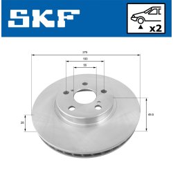 Brake Disc VKBD80774V2 SKF VKBD 80774 V2 OE Ref 4351220190 SKF