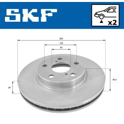 Brake Disc VKBD80818V2 SKF VKBD 80818 V2 OE Ref 4351205030 SKF