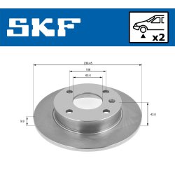 Brake Disc VKBD80845S2 SKF VKBD 80845 S2 OE Ref 1072464 SKF