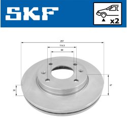 Brake Disc VKBD80860V2 SKF VKBD 80860 V2 OE Ref 5171217000 SKF