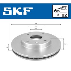 Brake Disc VKBD80898V2 SKF VKBD 80898 V2 OE Ref 96549782 SKF