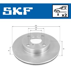 Brake Disc VKBD80907V2 SKF VKBD 80907 V2 OE Ref NA013325A SKF