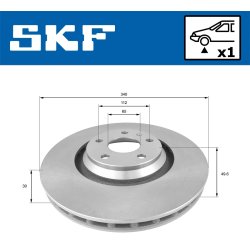 Brake Disc VKBD80923V1 SKF VKBD 80923 V1 OE Ref 8J0615301 SKF