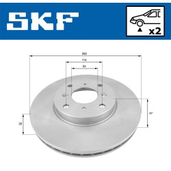 Brake Disc VKBD80932V2 SKF VKBD 80932 V2 OE Ref 45251S1A305 SKF