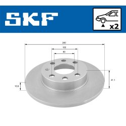 Brake Disc VKBD80965S2 SKF VKBD 80965 S2 OE Ref 569020 SKF