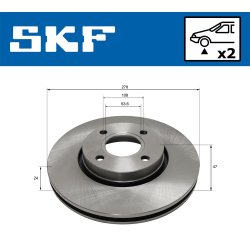 Brake Disc VKBD81000V2 SKF VKBD 81000 V2 OE Ref 1513979 SKF