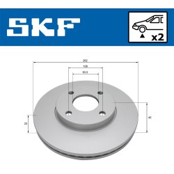 Brake Disc VKBD81109V2 SKF VKBD 81109 V2 OE Ref 2095058 SKF