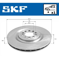 Brake Disc VKBD81122V1 SKF VKBD 81122 V1 OE Ref 1ML615301 SKF