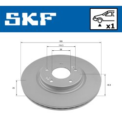 Brake Disc VKBD81296V1 SKF VKBD 81296 V1 OE Ref 51712C1000 SKF