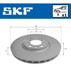 Brake Disc VKBD81301V1 SKF VKBD 81301 V1 OE Ref 51767381 SKF