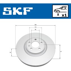 Brake Disc VKBD81330V1 SKF VKBD 81330 V1 OE Ref 4M0615301AB SKF