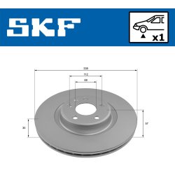 Brake Disc VKBD81338V1 SKF VKBD 81338 V1 OE Ref 80A615301F SKF
