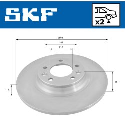 Brake Disc VKBD90022S2 SKF VKBD 90022 S2 OE Ref 4246P9 SKF