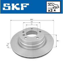 Brake Disc VKBD90031V2 SKF VKBD 90031 V2 OE Ref 34216764651 SKF
