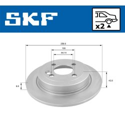 Brake Disc VKBD90050S2 SKF VKBD 90050 S2 OE Ref 34211503070 SKF