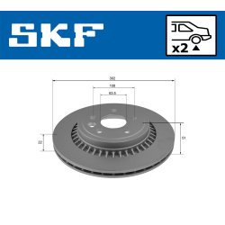 Brake Disc VKBD90084V2 SKF VKBD 90084 V2 OE Ref 31277357 SKF
