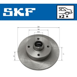 Brake Disc VKBD90105S2 SKF VKBD 90105 S2 OE Ref 191615601 SKF