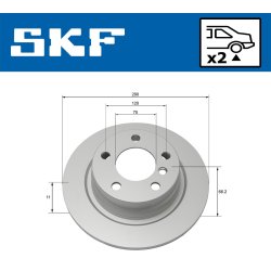 Brake Disc VKBD90107S2 SKF VKBD 90107 S2 OE Ref 34216792225 SKF