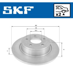 Brake Disc VKBD90121S2 SKF VKBD 90121 S2 OE Ref 1683383 SKF