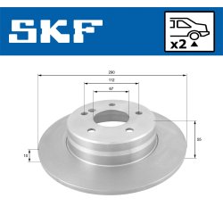 Brake Disc VKBD90151S2 SKF VKBD 90151 S2 OE Ref 1244231112 SKF