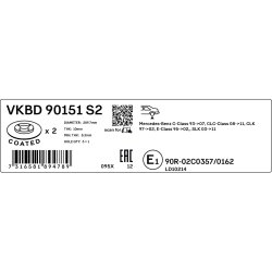 Brake Disc VKBD90151S2 SKF VKBD 90151 S2 OE Ref 1244231112 SKF