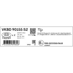 Brake Disc VKBD90155S2 SKF VKBD 90155 S2 OE Ref 1609583080 SKF