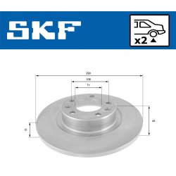 Brake Disc VKBD90158S2 SKF VKBD 90158 S2 OE Ref 4249G2 SKF