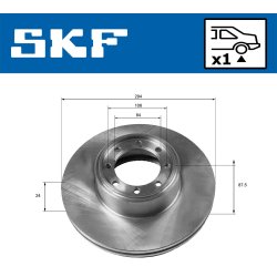 Brake Disc VKBD90190V1 SKF VKBD 90190 V1 OE Ref 2996043 SKF