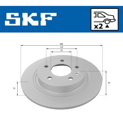 Brake Disc VKBD90229S2 SKF VKBD 90229 S2 OE Ref 13502137 SKF