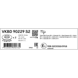 Brake Disc VKBD90229S2 SKF VKBD 90229 S2 OE Ref 13502137 SKF