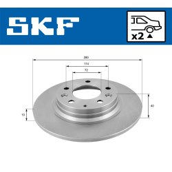 Brake Disc VKBD90235S2 SKF VKBD 90235 S2 OE Ref G25Y2651 SKF