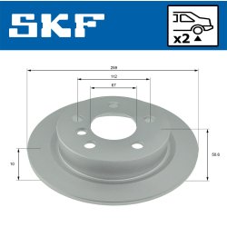 Brake Disc VKBD90248S2 SKF VKBD 90248 S2 OE Ref 34216799383 SKF