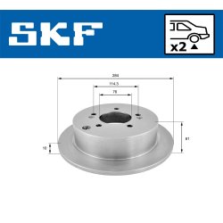 Brake Disc VKBD90249S2 SKF VKBD 90249 S2 OE Ref 584112Y300 SKF