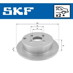 Brake Disc VKBD90251S2 SKF VKBD 90251 S2 OE Ref 4243102050 SKF