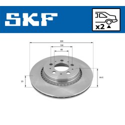 Brake Disc VKBD90296V2 SKF VKBD 90296 V2 OE Ref 31423152 SKF
