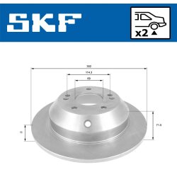 Brake Disc VKBD90329S2 SKF VKBD 90329 S2 OE Ref 584112P000 SKF