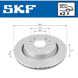 Brake Disc VKBD90370V2 SKF VKBD 90370 V2 OE Ref 46836490 SKF