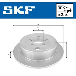 Brake Disc VKBD90376S2 SKF VKBD 90376 S2 OE Ref 26700FG000 SKF