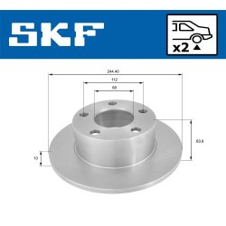 Brake Disc VKBD90379S2 SKF VKBD 90379 S2 OE Ref 4A0615301A SKF