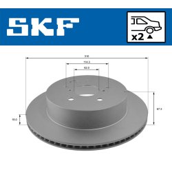 Brake Disc VKBD90386V2 SKF VKBD 90386 V2 OE Ref 4243130290 SKF