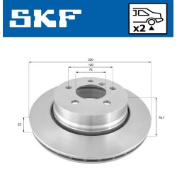 Brake Disc VKBD90415V2 SKF VKBD 90415 V2 OE Ref 34213332217 SKF